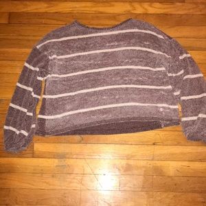 Burgundy and white stripped sweater